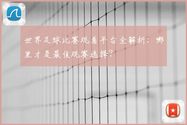 世界足球比赛观看平台全解析:哪里才是最佳观赛选择?